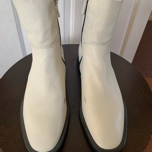 Topshop white leather boots.